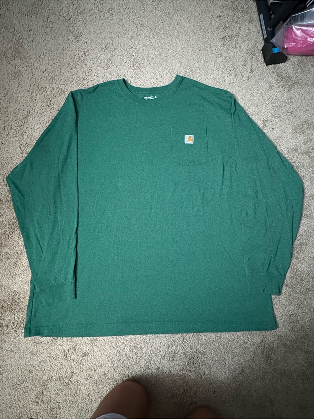 Carhartt Men’s Long Sleeve Pocket T-Shirt - Forest Green - 3XL TALL